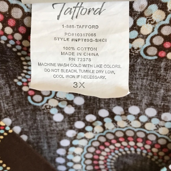 TAFFORD Scrub Top 100% Cotton Retro V-Neck Short Sleeve Women’s Plus Size 3X - Picture 8 of 15